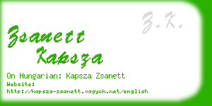 zsanett kapsza business card